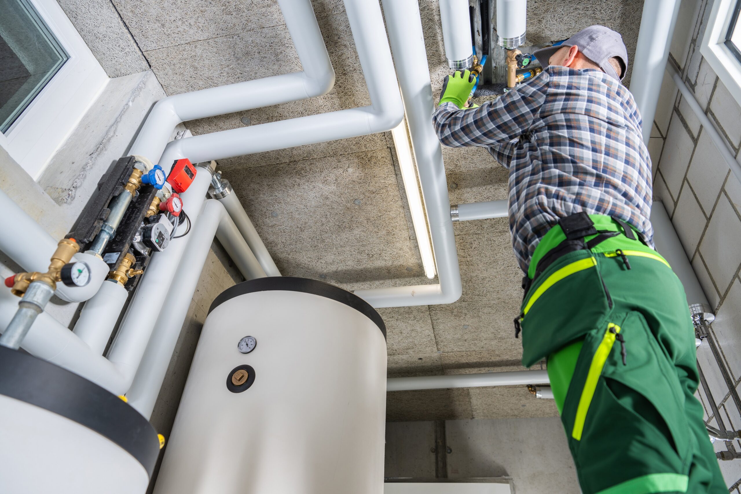 Plumber removing old galvanized pipes during a repipe in Oceanside, CA, water heater repair services near me