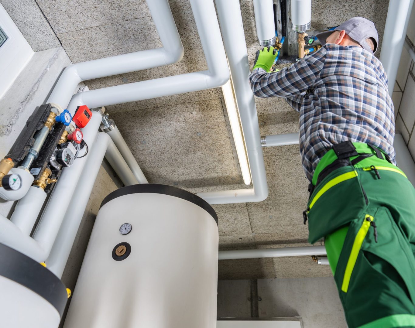 Plumber removing old galvanized pipes during a repipe in Oceanside, CA, water heater repair services near me